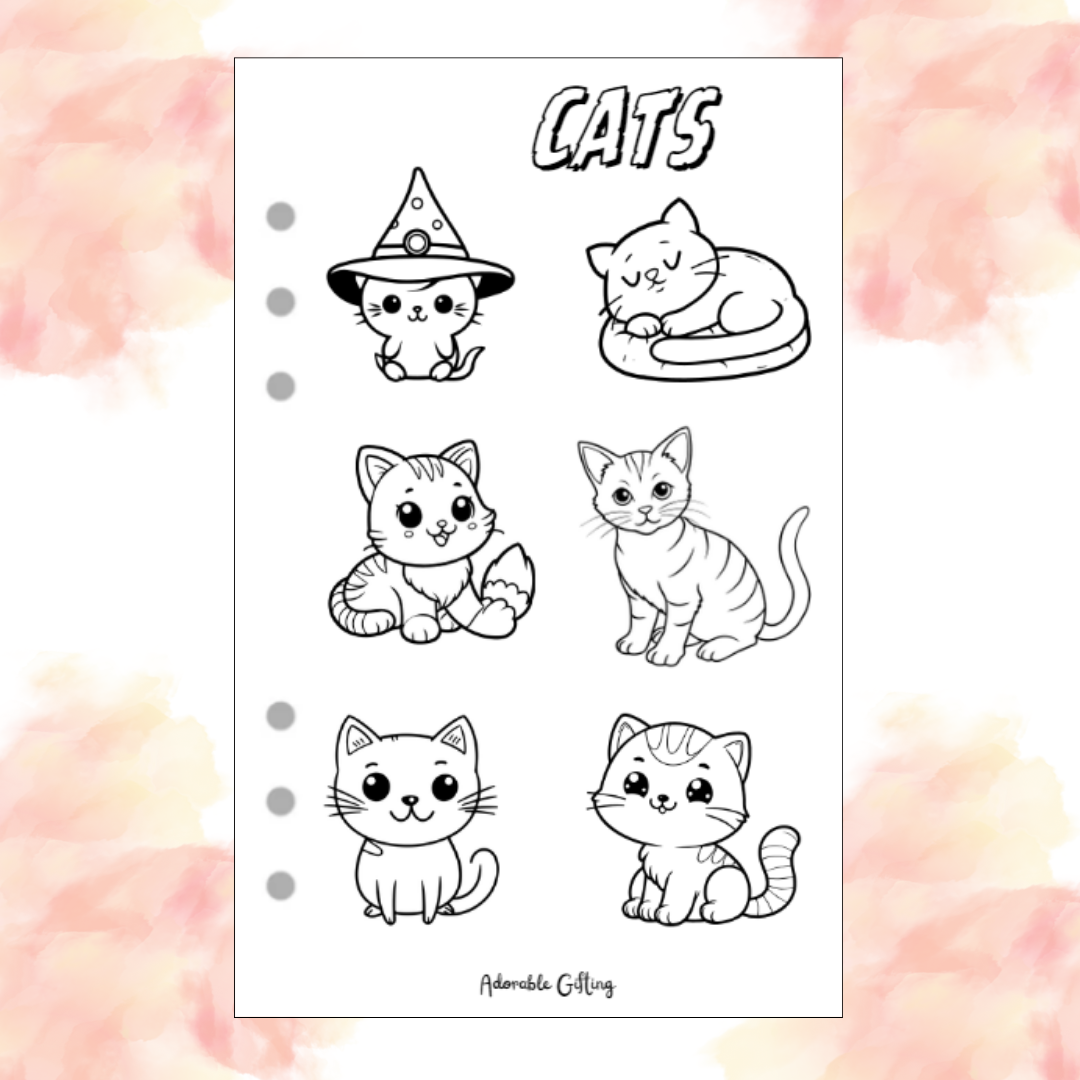 Journal Coloring Page - Cats