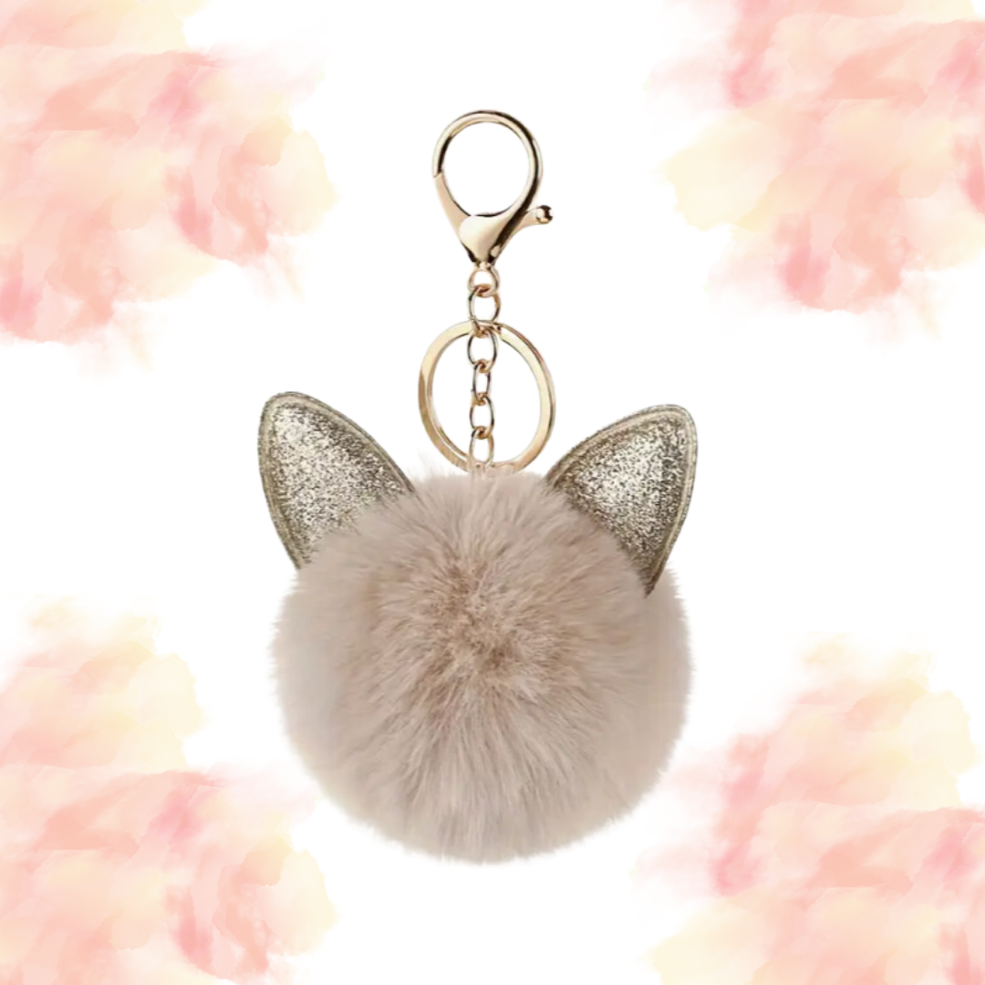 Bunny Pom Pom Keychain