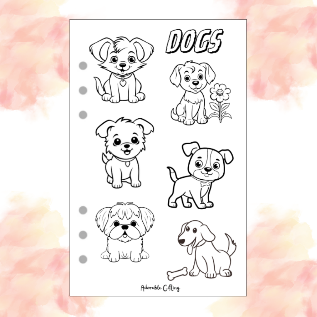 Journal Coloring Page - Dogs