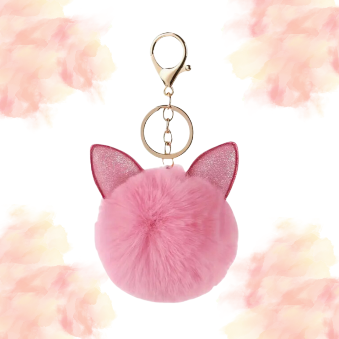 Bunny Pom Pom Keychain