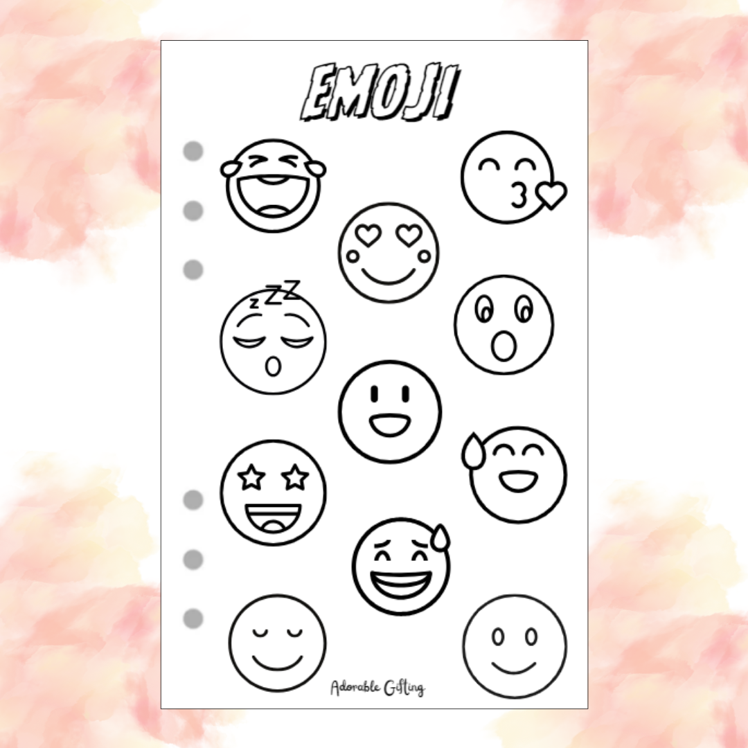 Journal Coloring Page - Emoji/Smiley