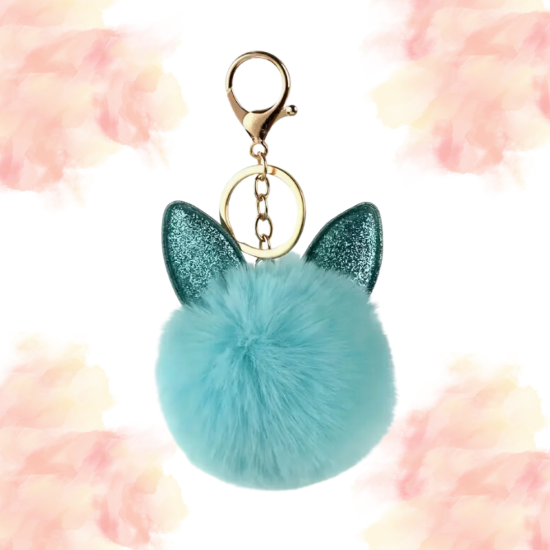 Bunny Pom Pom Keychain