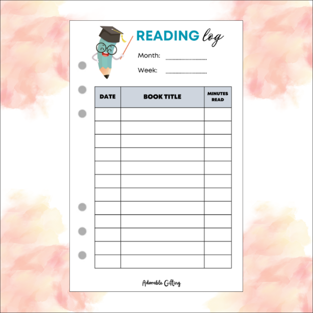 Journal Reading Log - Blue