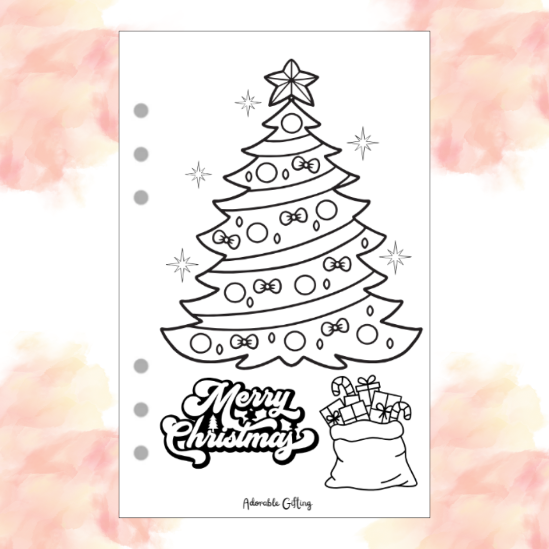 Journal Coloring Page - Christmas Tree