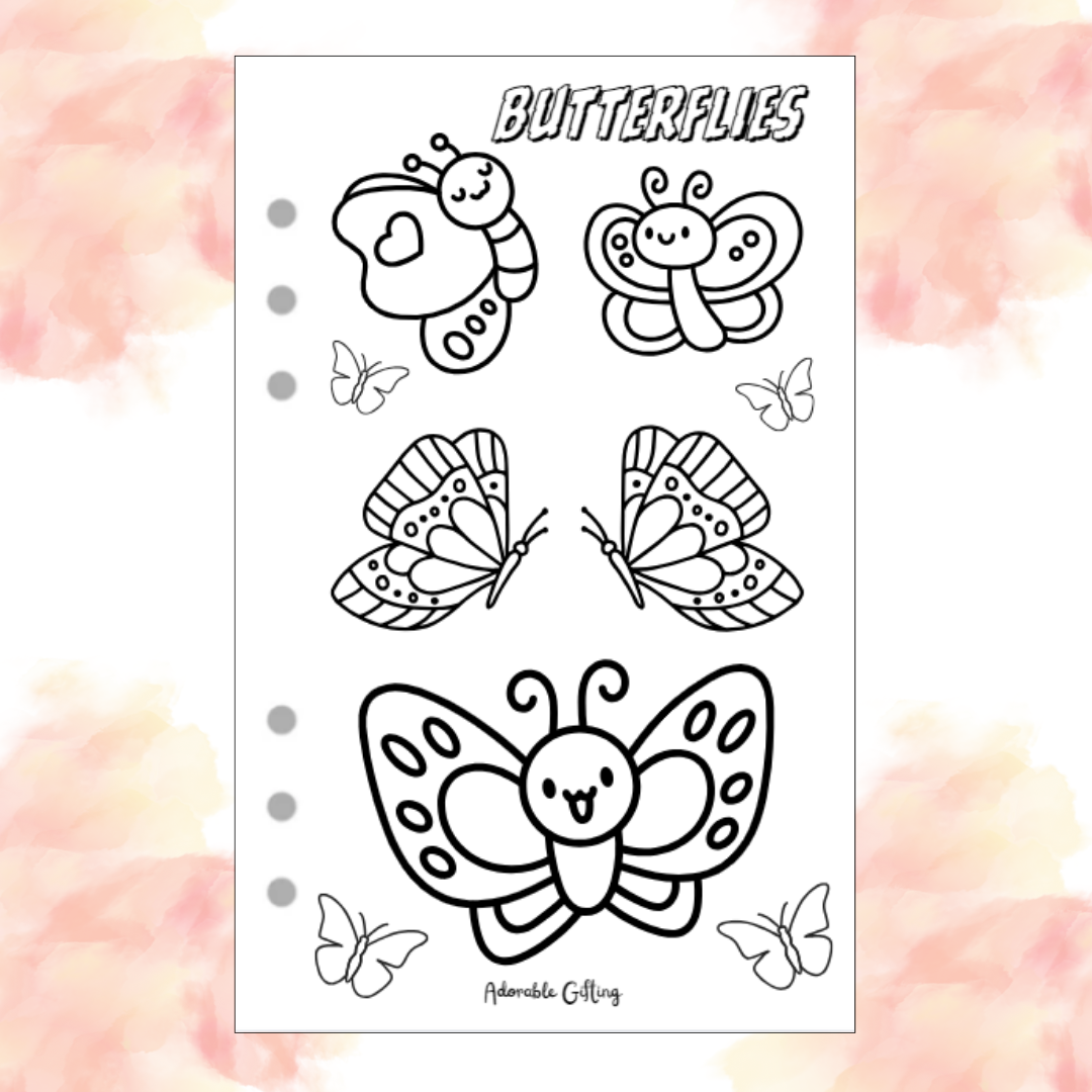 Journal Coloring Page - Butterflies