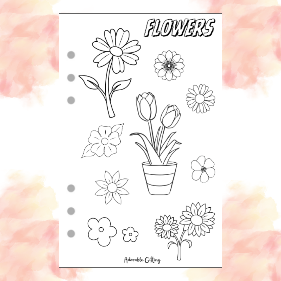 Journal Coloring Page - Flowers