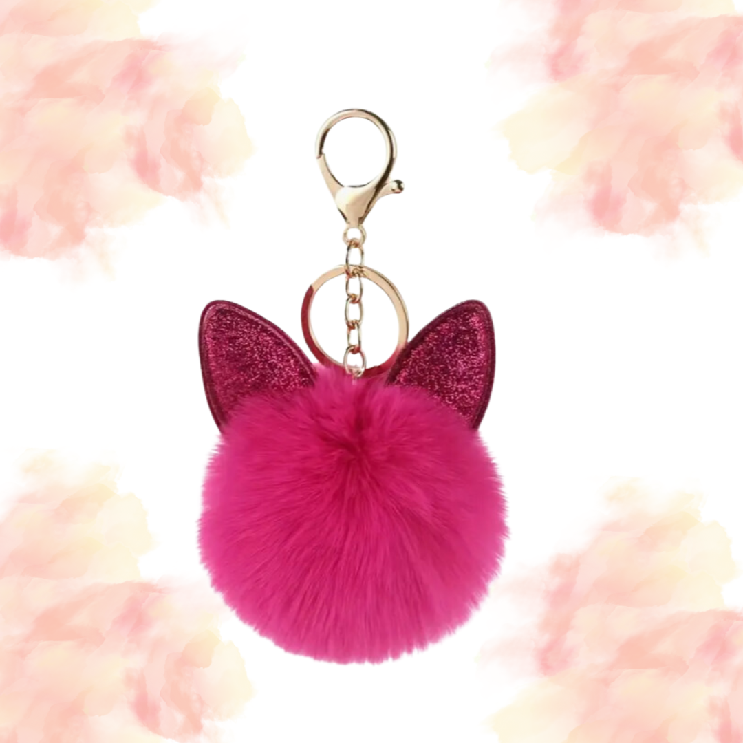 Bunny Pom Pom Keychain