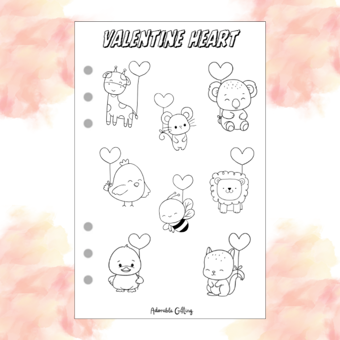 Journal Coloring Page - Valentine Heart