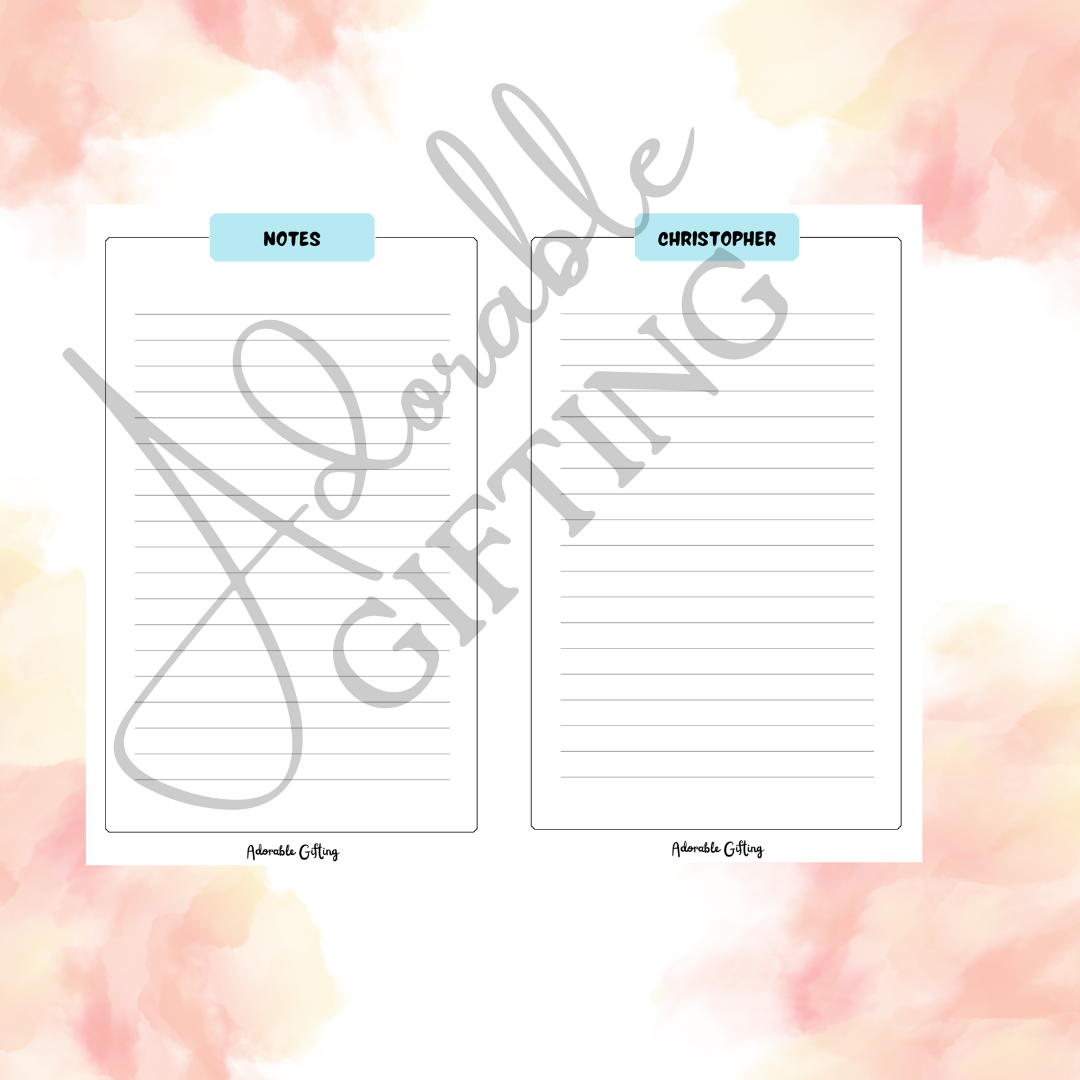 Notepad - Blue Notes (Personalization Available)