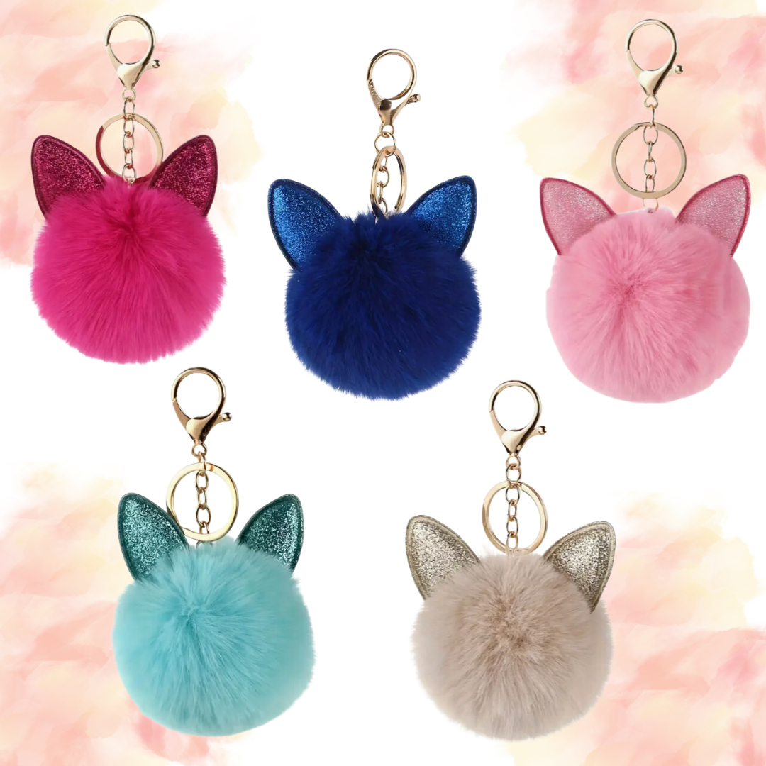 Bunny Pom Pom Keychain