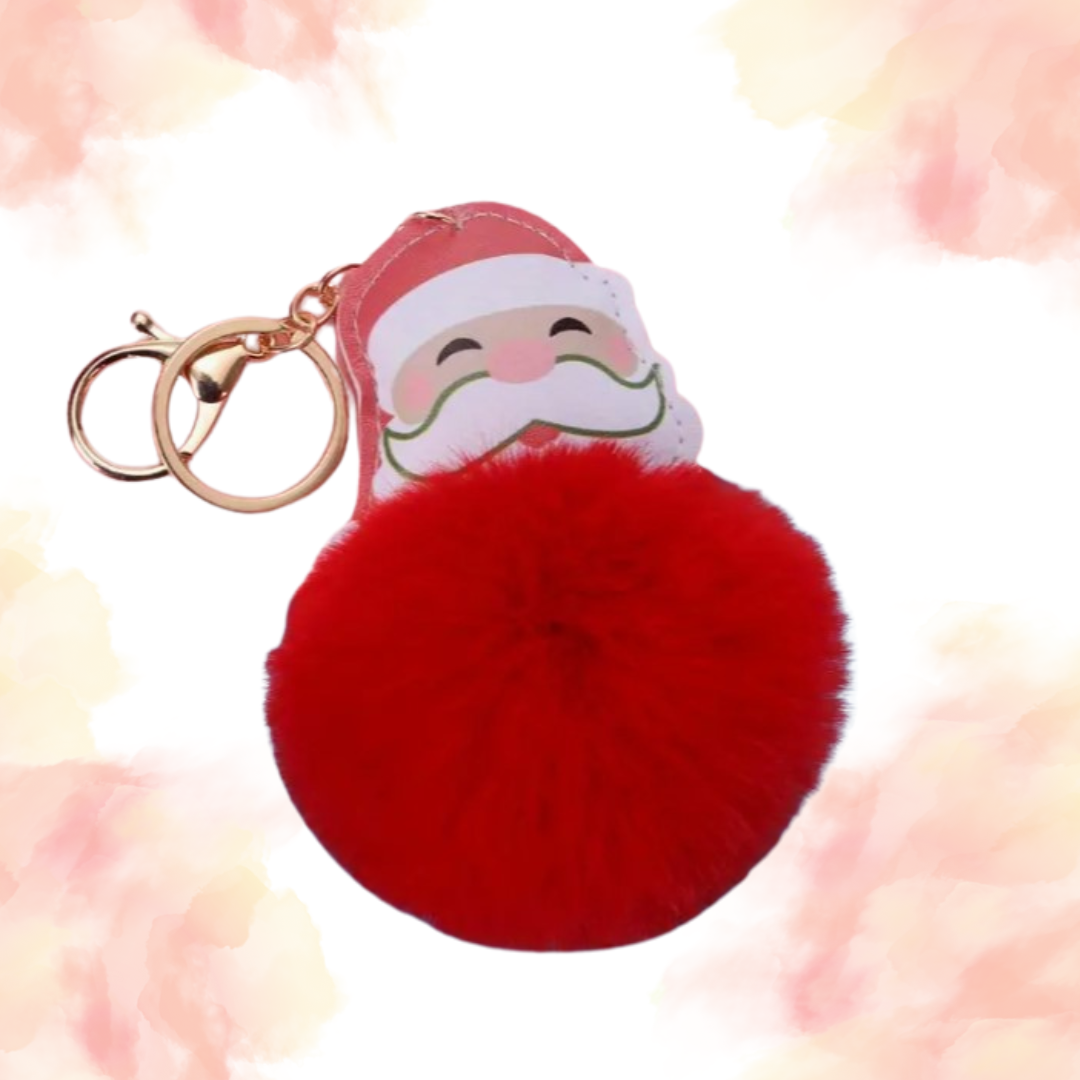 Santa Claus Pom Pom Keychain